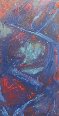 Dancing Flock, 12 x 24", Oil on Canvas